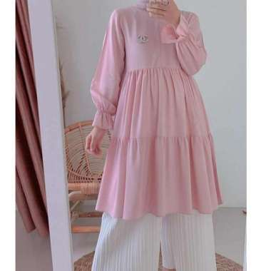 JFS ||Soraya Tunik-Tunik muslim Polos Terbaru L Putih