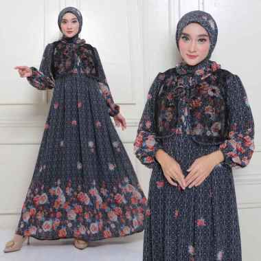 Warna Warni Brand Dress Malika Ceruty Printing Mix Burkat Tile Set Hijab Segi Empat XXL: LD 120 Mali