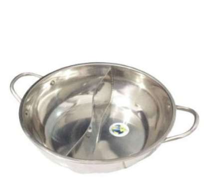 Panci Hotpot Panci Shabu Sekat Panci Shabu Hot Pot 2 Sekat Tutup Kaca Steamboat Suki Panci Panggang 