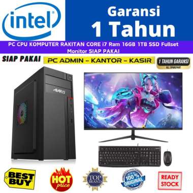 PC CPU KOMPUTER RAKITAN CORE i5 Ram 16GB 1TB SSD Fullset Monitor Siap Pakai i5-6500 8/1TB PC FULL SE