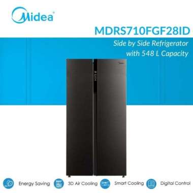 Kulkas Midea Side by Side MDRS710FGF28ID 548 Liter Side by Side Kulkas Midea 548L