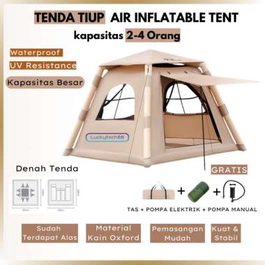 Tenda Pompa Camping Lipat | Tenda Camping Tiup Inflatable Air 2-4 Orang | Inflatable Air Tent Waterp