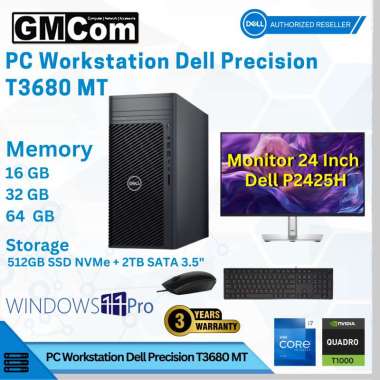 PC Workstation Dell Precision T3680 MT i7-14700 Quadro, NVIDIA T1000 (4GB), 16GB RAM, 512GB SSD + 2T