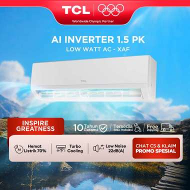 TCL AC Inverter 1.5PK - AI Tech Hemat Listrik 70% - Anti Bising - Cepat Dingin - Turbo Cooling (Mode