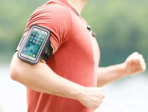 Tempat HP di Lengan Sport Armband Case Sarung HP jogging Sarung Casing HP lari Hitam