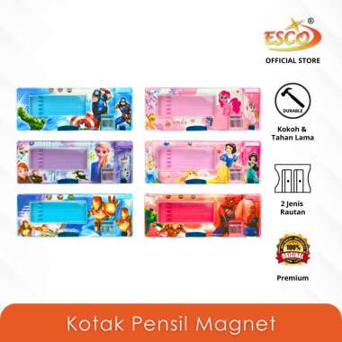 ESCO Kotak Pensil Magnet 2 Sisi Disney / Tempat Pensil Pena Disney / Magnet Pencil Case QY-31 Frozen