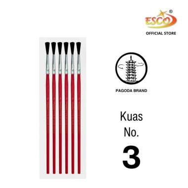 ESCO >< PAGODA Kuas Cat Lukis / Kuas Cat Air / Kuas Cat Akrilik / Brush Set 251 ~ 256 Kuas No.3