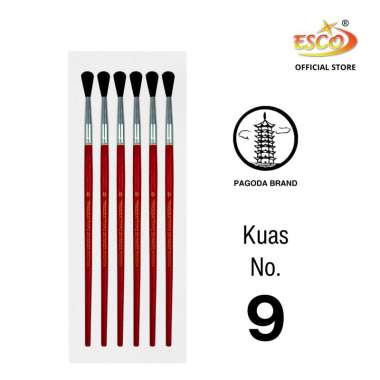 ESCO >< PAGODA Kuas Cat Lukis / Kuas Cat Air / Kuas Cat Akrilik / Brush Set 257 ~ 262 Kuas No.9
