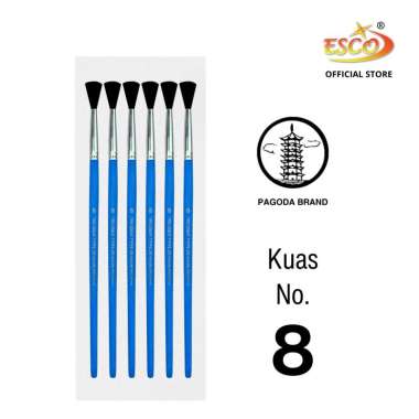 ESCO >< PAGODA Kuas Cat Lukis / Kuas Cat Air / Kuas Cat Akrilik / Brush Set 257 ~ 262 Kuas No.8