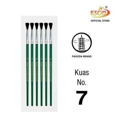 ESCO >< PAGODA Kuas Cat Lukis / Kuas Cat Air / Kuas Cat Akrilik / Brush Set 257 ~ 262 Kuas No.7