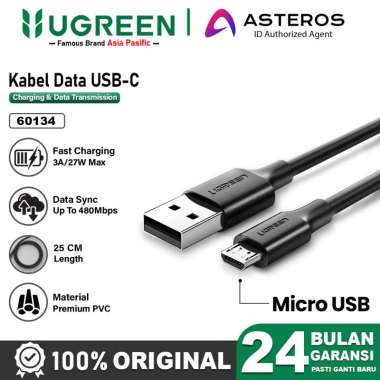 UGREEN Kabel Data PowerBank Kabel Pendek Type C, Micro USB Fast Charge Micro USB