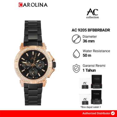 Jam Tangan Wanita Alexandre Christie Collection AC 9205 BFBBRBADR Black Dial Black Stainless Steel S