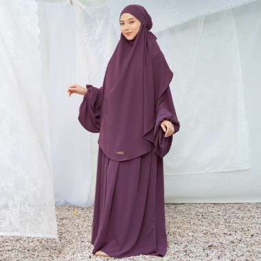 Lozy Hijab - Mida Abaya Khimar Set (Abaya Set Gamis Haji dan Umroh Lozy x Hamidah) Violet