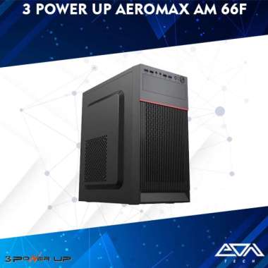 3 Power Up AEROMAX AM 66F Include PSU 500W & 1 Fan Office Case | Casing M-ATX