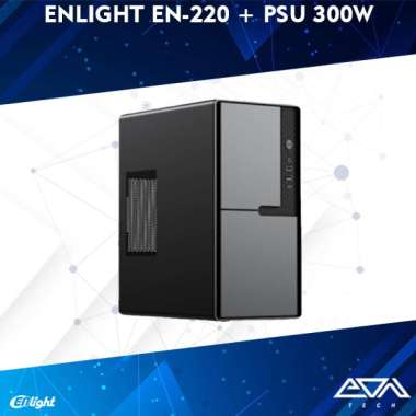 ENLIGHT EN-220 + PSU 300W Office Case | Casing Mid Slim M-ATX USB3.0