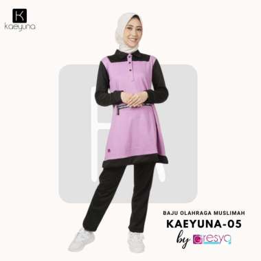 Setelan Baju Olahraga Wanita Muslimah Tunik ARESYA KAEYUN-05 Ungu Muda XXXL Ungu Muda