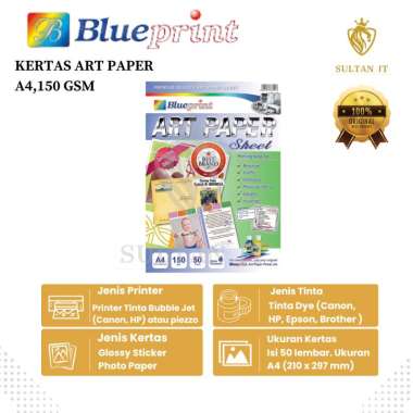 Kertas Art Paper BLUEPRINT A4 150 gsm Original