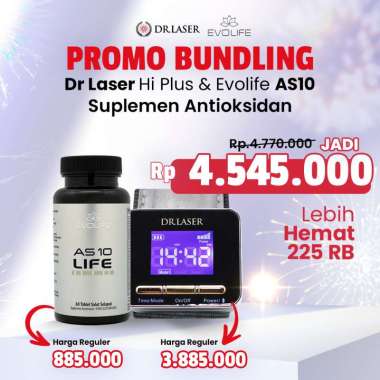 [BUNDLING] DR LASER HI PLUS + EVOLIFE AS 10 Antioksidan Multivitamin - Alat Terapi Stroke Diabetes H