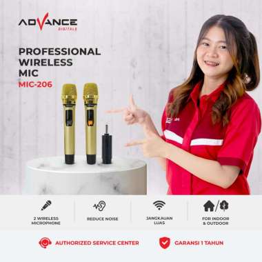 Advance Microphone Double Wireless MIC-206 Garansi Resmi Advance 1 Tahun MIC-206