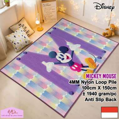 Disney Mickey Mouse Official Merchandise karpet 100 cm x 150 cm bermain anak bayi motif kartun karak