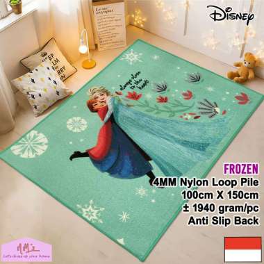 Disney Frozen Official Merchandise karpet 100 cm x 150 cm bermain anak motif kartun karakter bulu al