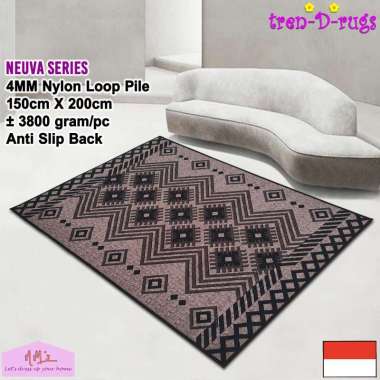 Tren-D-rugs Karpet eropa estetik 150 cm x 200 cm anti slip permadani motif abstrak alas lantai ruang