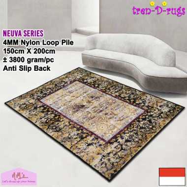 Tren-D-rugs Karpet eropa estetik 150 cm x 200 cm anti slip permadani motif abstrak alas lantai ruang