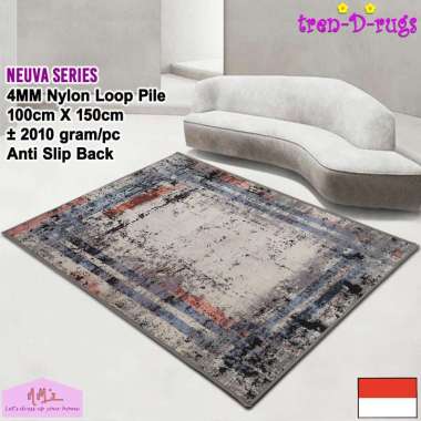 Tren-D-rugs Karpet eropa aesthetic 100 cm x 150 cm anti slip permadani motif abstrak alas lantai rua