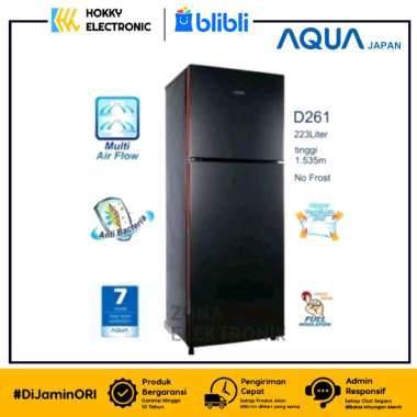 AQUA KULKAS 2 PINTU AQRD -261 KULKAS AQUA 2 PINTU KULKAS LOW WATT KAPASITAS 223 LITER JAPAN GARANSI 