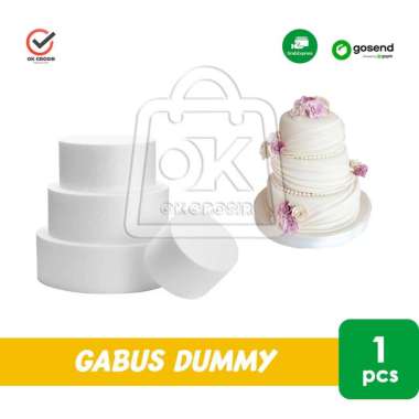 Gabus Dummy Cake Styrofoam Wedding Cake Kue Tart Tingkat Tier (KHUSUS INSTANT) Bulat 20x10