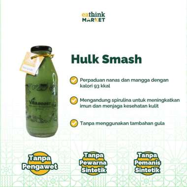 Smoothies Buah Alami Tanpa Gula - Vitaboost Botol Hulk Smash Lite