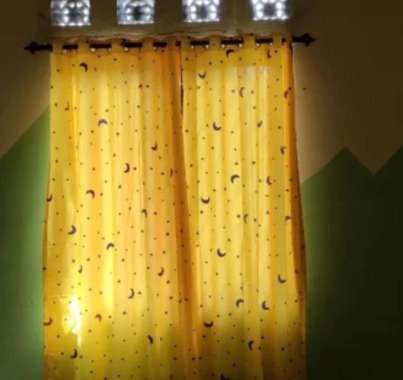 Tirai Jendela Blackout – Gorden Kamar Mewah dengan Motif Kotak-Kotak, Velcro Tanpa Paku, Outdoor & I