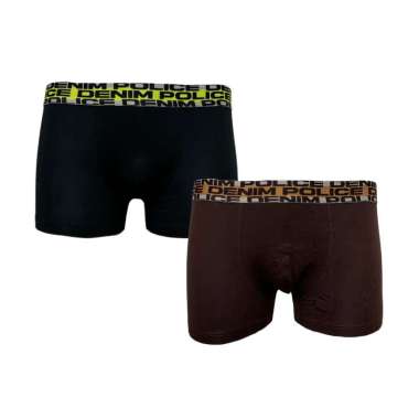 POLICE Celana Dalam Boxer Cotton Spandex Premium Pria M NAVY HITAM