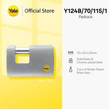 YALE Y124 SERIES 70MM PADLOCK BRASS DP (Gembok) Y124B/70/115/1 70mm