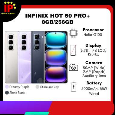 INFINIX Hot 50 Pro+ RAM 8/256 Garansi Resmi Infinix Sleek Black