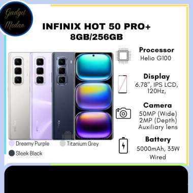 INFINIX Hot 50 Pro+ RAM 8/256 Garansi Resmi Titanium Grey