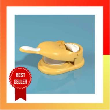 Cetakan Kulit Pastel Cetakan Press Adonan Pangsit Alat Pembuat Kulit Pastel 2in1 Kitchenware Kuning