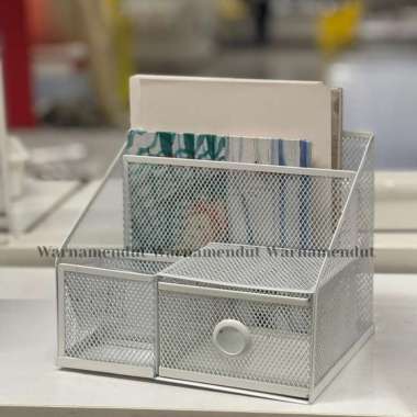 Rak Organiser Meja Belajar Kerja ATK Stationery Aksesories Perkantoran Bersekat Besi Jaring WMO IK88
