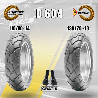 Paket Ban Motor Honda ADV DUNLOP D604 110/80 Ring 14 Dan 130/70 Ring 13 Tubeless