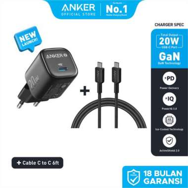 Anker Zolo GaN 30W 20W Adaptor Kepala Charger iPhone 15 Samsung Type C PD Ice-Cooled Fast Charging -