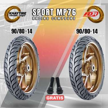 Paket Ban Motor Bebek Soft Compound FDR SPORT MP76 90/80 Ring 17 Dan 90/80 Ring 17 Tubeless