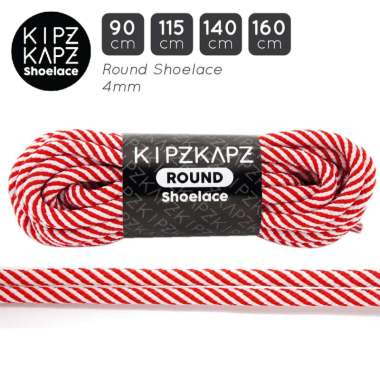 KipzKapz RS51 Bulat Tali Sepatu [4 mm] 90 cm Red White Twist