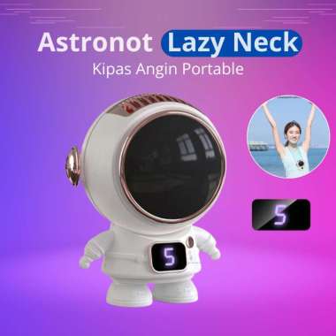 Kipas Angin Mini Portable Astronot Fan LCD Rechargeable USB