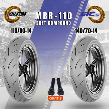 Paket Ban Tubles Motor AEROX SOFT COMPOUND IRC MBR-110 110/80 - 140/70 Ring 14