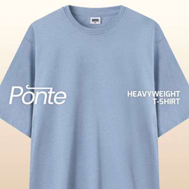 M231 T-Shirt Ponte Heavyweight Polos Oversized Pendek Biru 0756B S