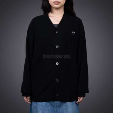 CDG PLAY BLACK HEART KNIT CARDIGAN SWEATER BLACK M