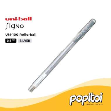 UniBall Signo UM-100 Gel Ink Rollerball Pen 0.5 mm Pulpen Warna Warni SILVER