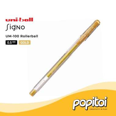 UniBall Signo UM-100 Gel Ink Rollerball Pen 0.5 mm Pulpen Warna Warni GOLD