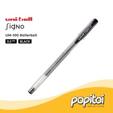 UniBall Signo UM-100 Gel Ink Rollerball Pen 0.5 mm Pulpen Warna Warni BLACK