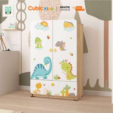 Cubic KIDS Wardrobe Anak / Lemari Anak 3 Susun / PONYO BL 120 Unicorn